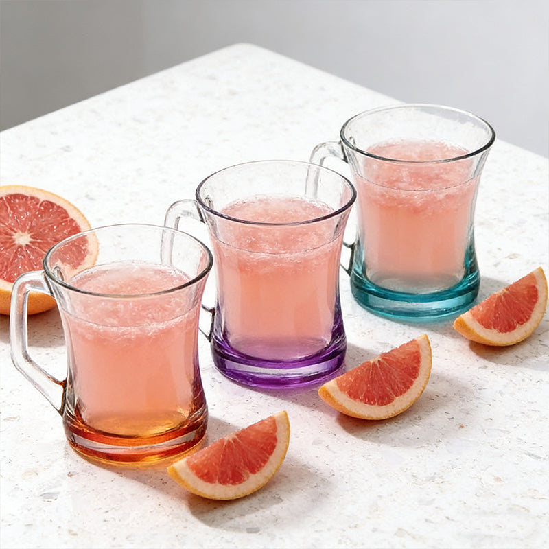 3PCS Zen Coral Glass Tea Mug