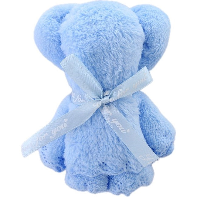 30 x 30 cm Towel Folded into Cute Bear Shape – Blue (with gift bag)