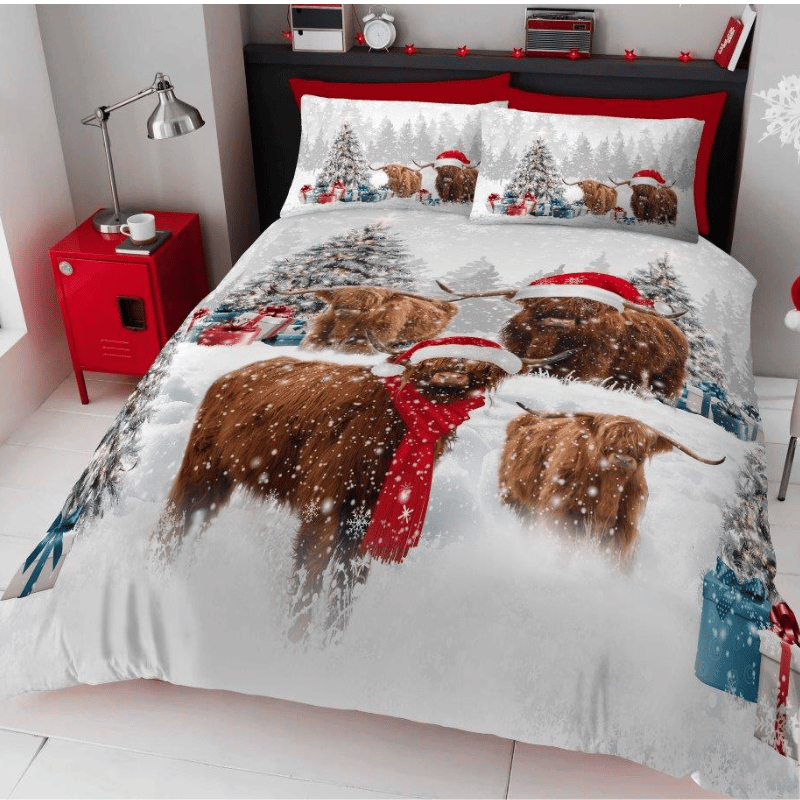 Microfiber Christmas Duvet Set - Herbie The Highland Cow