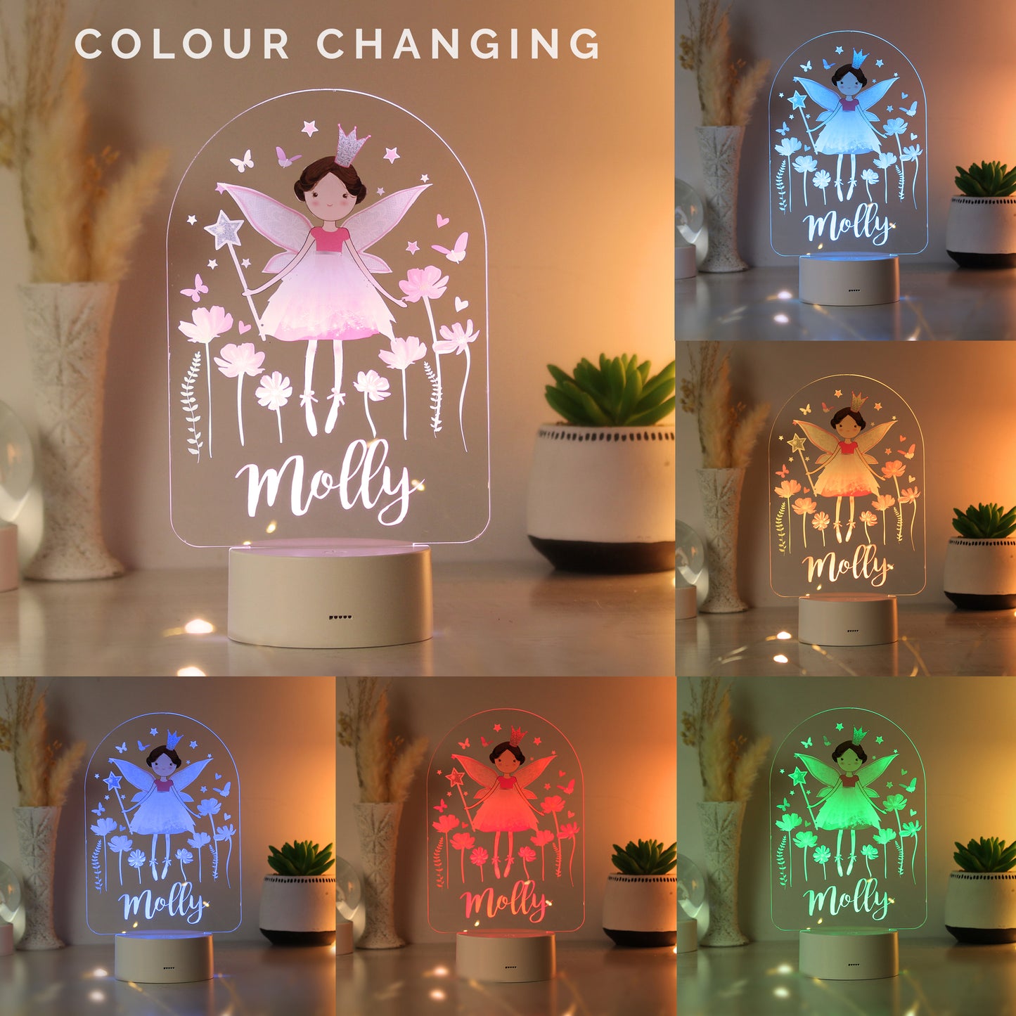 Personalised Fairy Princess LED Colour Changing Light