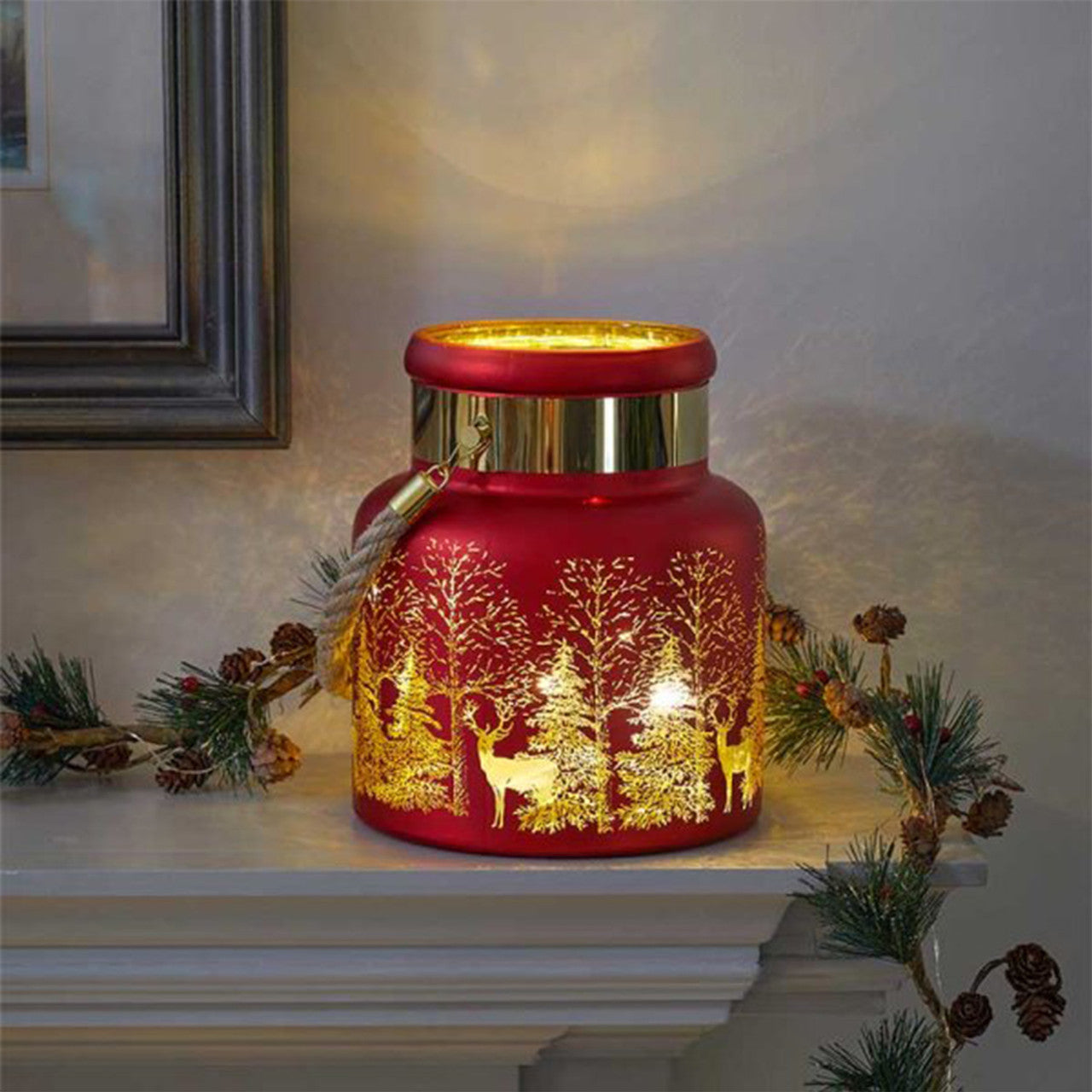Three Kings Glass Wonderland Lantern - Ruby