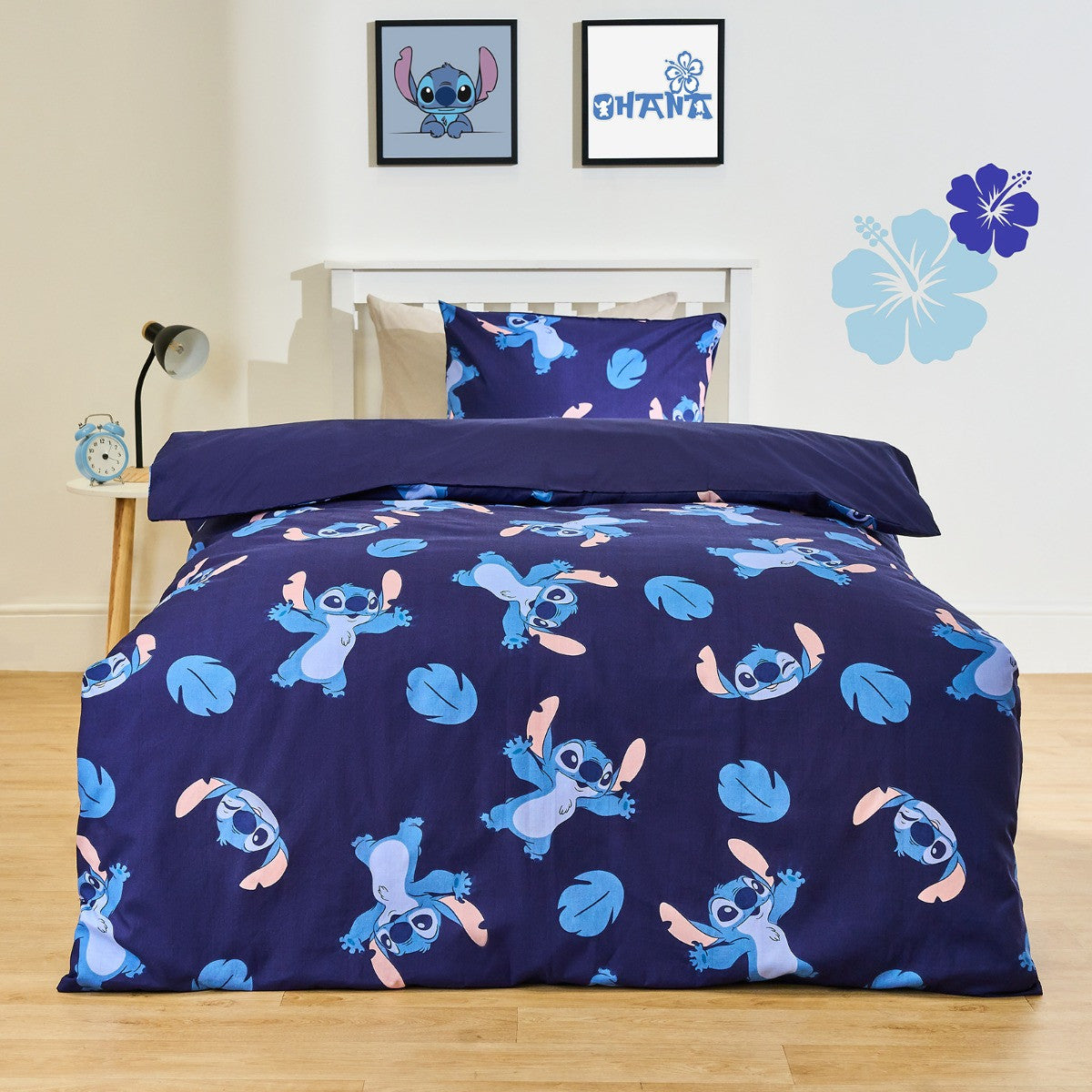Printed Duvet Cover Set, Blue - Single
