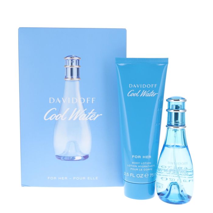 Davidoff Cool Water 30ml Eau de Toilette Spray, 75ml Body Lotion Gift Set for Women