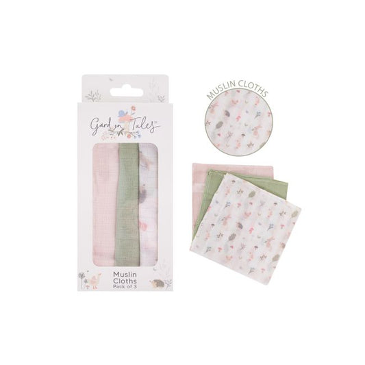 Muslin Cloths - Garden Tales 3pk