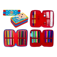 Filled 3 Zipped Pencil Case