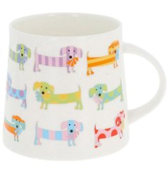 Sausage Dog Bone China Mug, 8.5cm