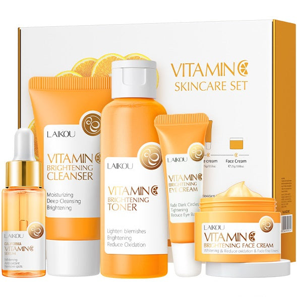 Vitamin C 5pcs Skincare Set (Cleanser, Toner, Serum, Eyecream n Face Cream)