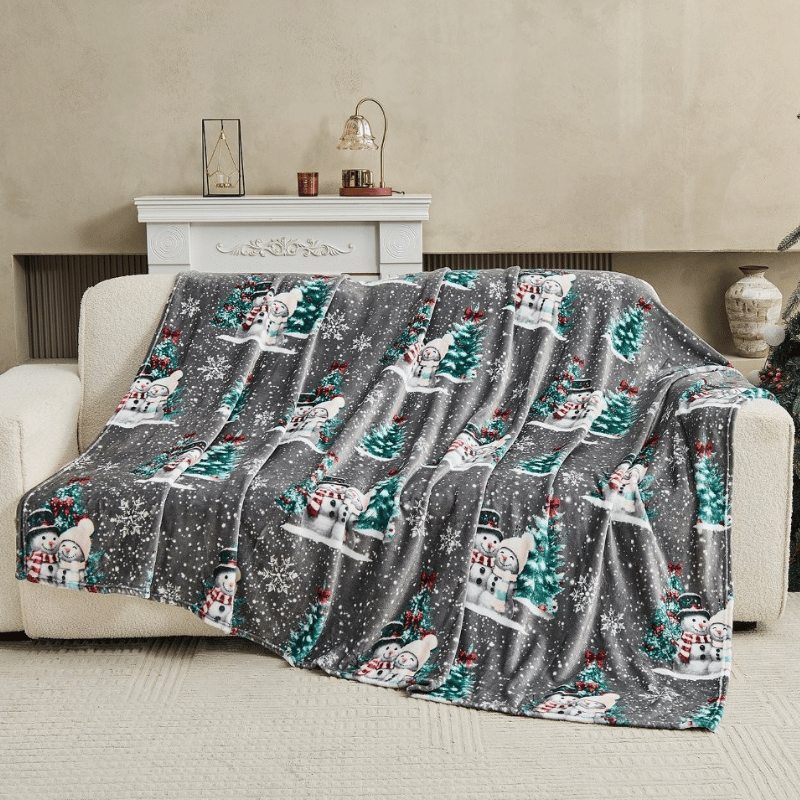 Christmas Design Flannel Throw - Snow My Love 230x230cm