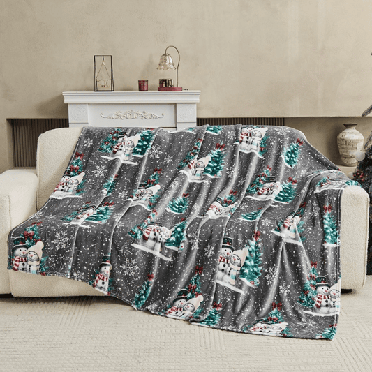 Christmas Design Flannel Throw - Snow My Love 230x230cm
