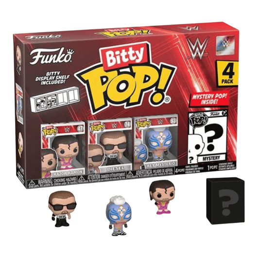 Official Funko Bitty POP! WWE Razor Ramon 4-Pack Vinyl Figures - Surprise Mystery Figure