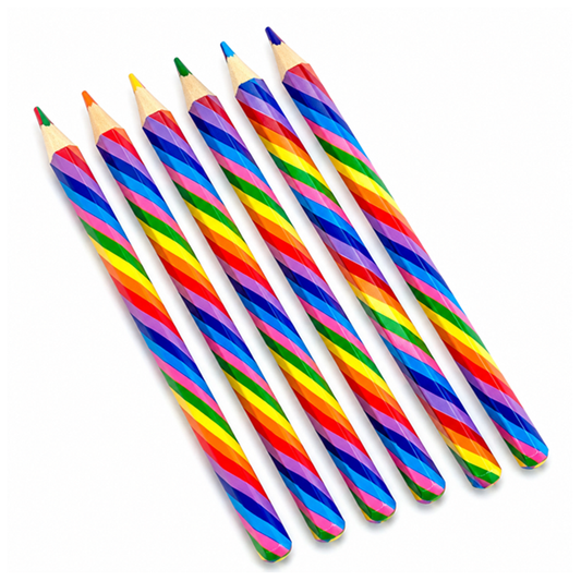 Rainbow Jumbo Pencils x 6🐝